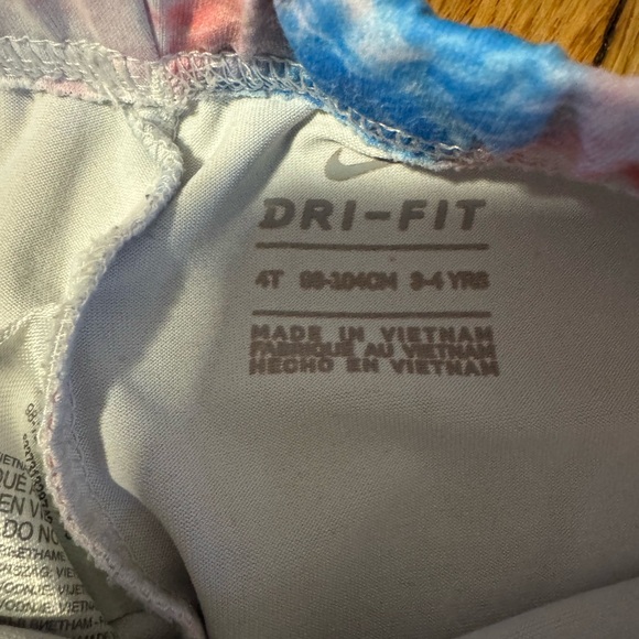 Nike Kids Tie-Dye Leggings - Pink and Blue Size 4T - Picture 3 of 6